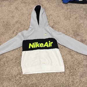 Nike Air Kids Hoodie in Gray, Black, and Neon Yellow